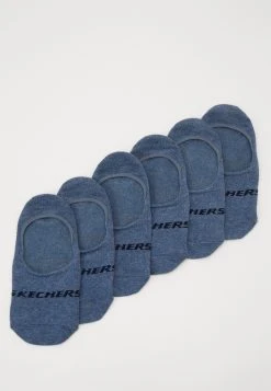 Skechers Basic Footies Ventilation 6Pack - Ankelsokker - Denim Melange