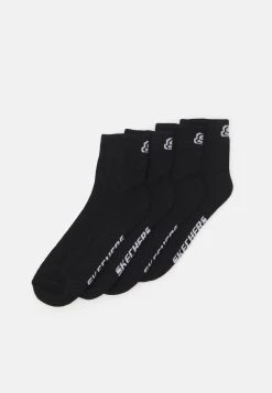 Skechers Online Basic Cushioned Quarter 4 Pack Unisex - Sokker - Black